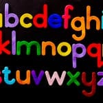 colourful alphabet letters made of felt